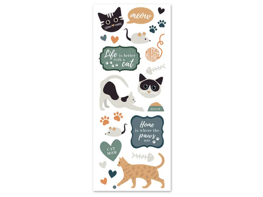 Paper Craft Sticker: 5"x12" Classic Themes 'Clear' Photo Safe Y) Cat Lover