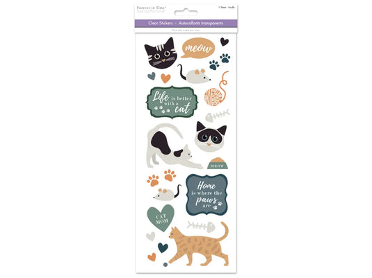Paper Craft Sticker: 5"x12" Classic Themes 'Clear' Photo Safe Y) Cat Lover