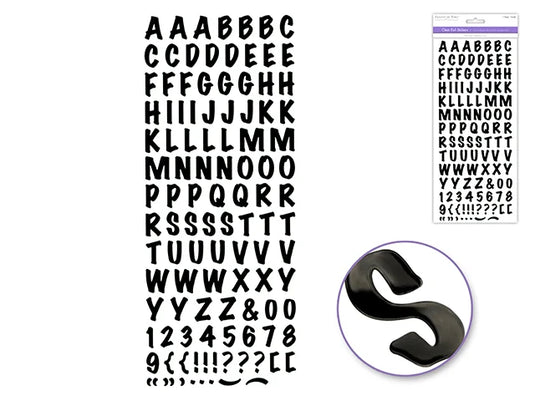 Paper Craft Sticker: 5"x12" Foil Fancy Everyday Themes Clear Photo Safe Q) Black Caps Font