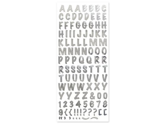 Paper Craft Sticker: 5"x12" Foil Fancy Everyday Themes Clear Photo Safe R) Silver Caps Font