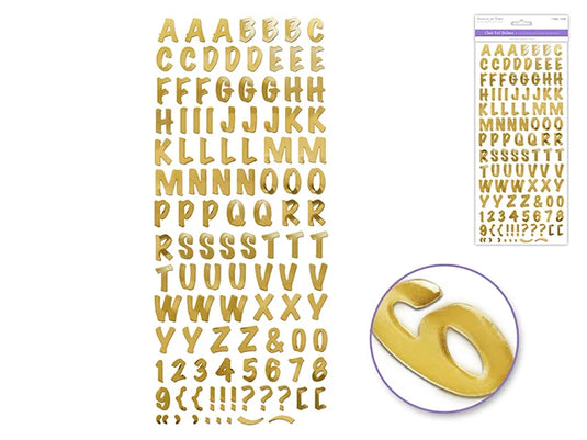 Paper Craft Sticker: 5"x12" Foil Fancy Everyday Themes Clear Photo Safe S) Gold Caps Font