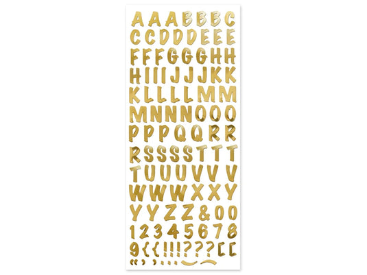 Paper Craft Sticker: 5"x12" Foil Fancy Everyday Themes Clear Photo Safe S) Gold Caps Font