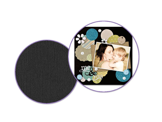 Scrapbook Paper: 12"x12" Textura Select Cardstock Solids A) Black