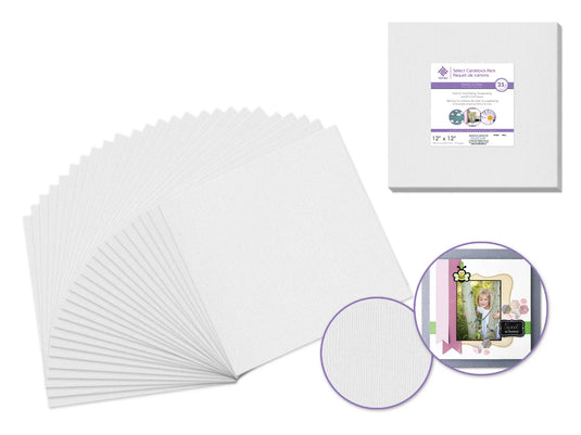 Scrapbook Paper: 12"x12" Textura Select Cardstock Solids B) White