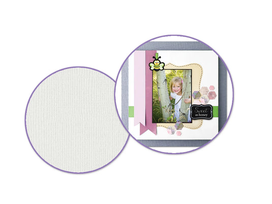 Scrapbook Paper: 12"x12" Textura Select Cardstock Solids B) White