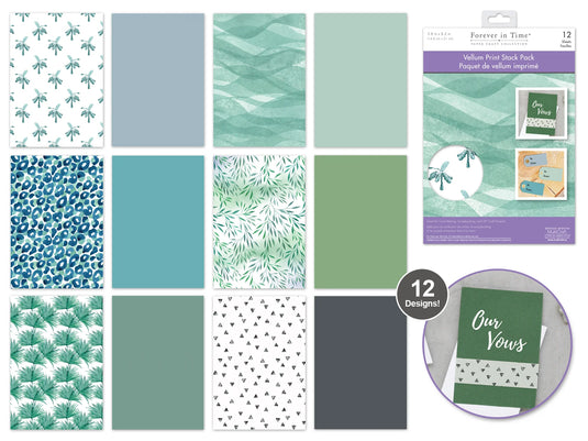 Paper Pads: 5.8"x8.2" Vellum Foil Print Stack Packs 12sheet H) Abstract Dusk