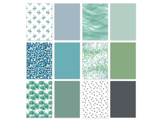 Paper Pads: 5.8"x8.2" Vellum Foil Print Stack Packs 12sheet H) Abstract Dusk