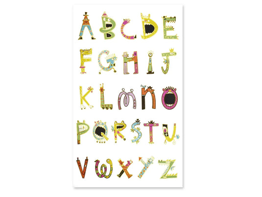 Paper Craft Stickers: 5.75"x9.45" Alpha Foil Fun 2 Sheets A) Cool Creatures