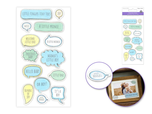 Handmade Sticker: 3D Glitter Cardstock Elements 250gsm K) Baby Boy