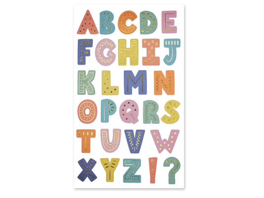 Paper Craft Stickers: 5.75"x9.45" Alpha Foil Fun 2 Sheets B) Block Party