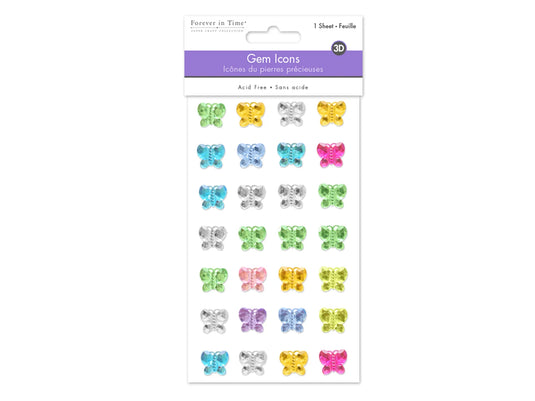 Paper Craft Sticker: 3.7"x6.1" Gem Icons C) Butterfly Medley