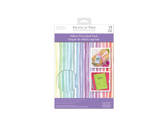 Paper Pads: 5.8"x8.2" Vellum Foil Print Stack Packs 12sheet L) Technicolor