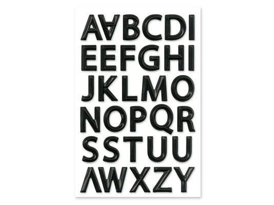 Paper Craft Sticker: 5.7"x9.8" 3D Alpha PVC C) Black