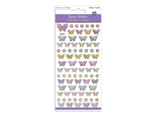 Paper Craft Sticker: 3D Epoxy Mini Elements 9x17.5cm M) Florals & Butterflies 2