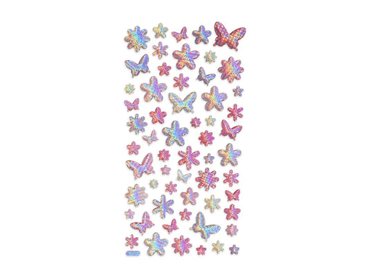 Paper Craft Sticker: 3D Epoxy Mini Elements 9x17.5cm N) Florals & Butterflies 3