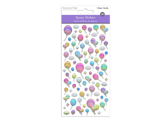 Paper Craft Sticker: 3D Epoxy Mini Elements 9x17.5cm A) Balloons