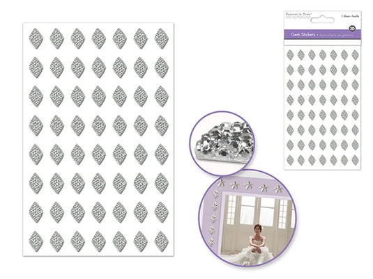 Paper Craft Sticker: 3D Gems 9.5x16cm B) Diamond
