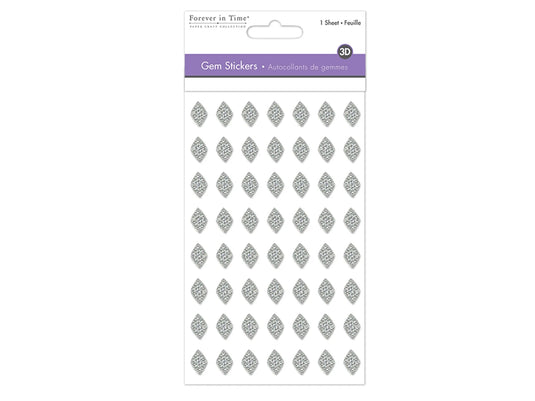 Paper Craft Sticker: 3D Gems 9.5x16cm B) Diamond
