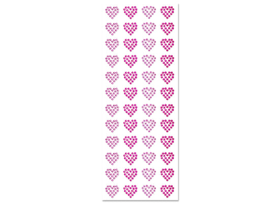 Paper Craft Sticker: 10cmx26.4cm Gemstone Embellishments A) Pink Hearts