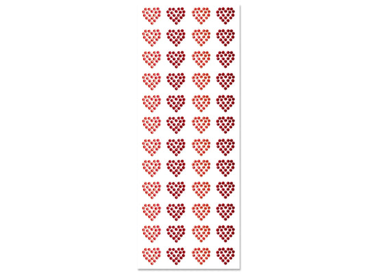 Paper Craft Sticker: 10cmx26.4cm Gemstone Embellishments B) Red Hearts