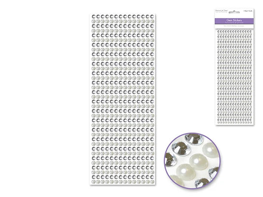 Paper Craft Sticker: 6mm Gem Lines 504pc Value-Pack H) Pearl