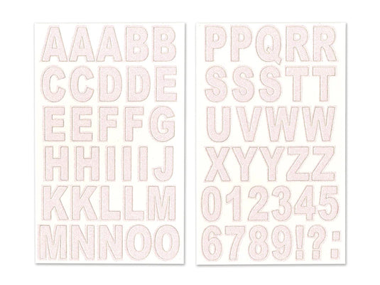 Paper Craft Stickers: 14.5cmx24cm Chipboard Glitter Letters 2sheets F) White Iridescent