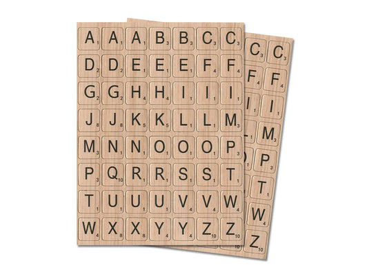 Paper Craft Stickers: 15x20cm Chipboard Letters x112 (2x2cm) 2sheets