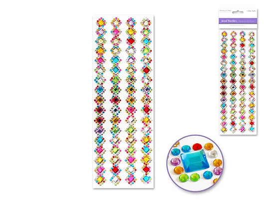Paper Craft Sticker: 10cmx27cm Jewel Borders E) Diamond Bling