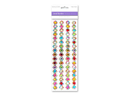 Paper Craft Sticker: 10cmx27cm Jewel Borders E) Diamond Bling