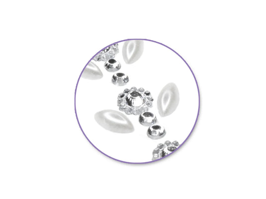 Paper Craft Sticker: 10cmx27cm Jewel Borders M) Pearl Floral Crystal