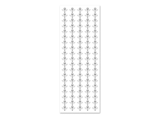 Paper Craft Sticker: 10cmx27cm Jewel Borders M) Pearl Floral Crystal
