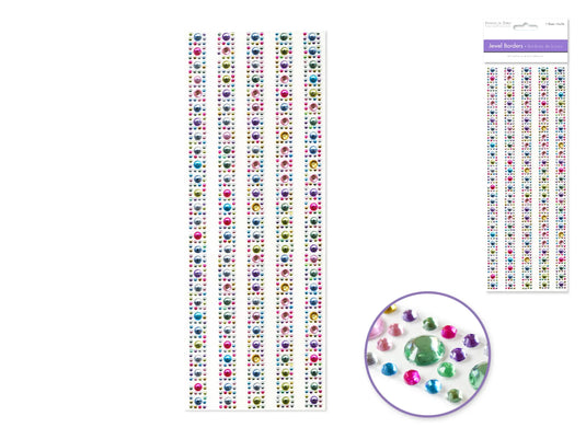 Paper Craft Sticker: 10cmx27cm Jewel Borders S) Gem Medley Strip 1
