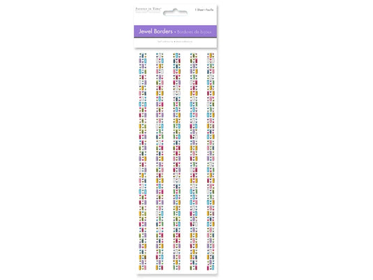 Paper Craft Sticker: 10cmx27cm Jewel Borders U) Gem Medley Strip 3