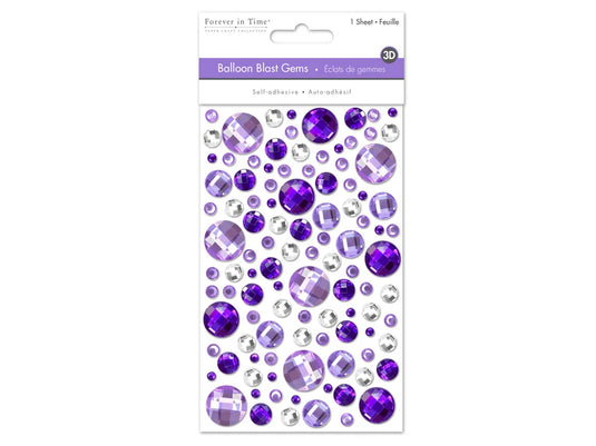 Paper Craft Sticker: 3.93"x5.9" Balloon Blast Gems C) Viola