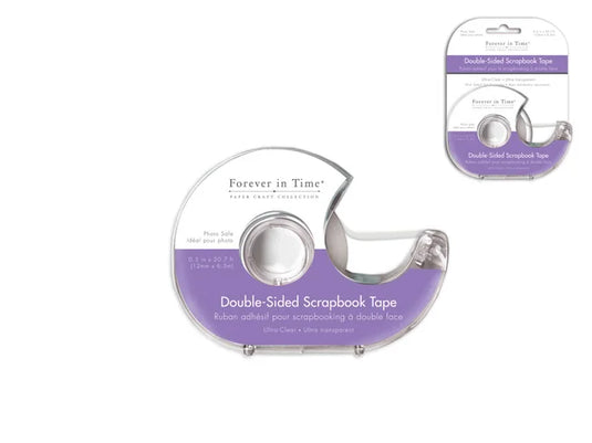 Paper Craft Tape: 1.2cmx6.3m Clear Double-Sided Perm Safe-T Cut Dispenser