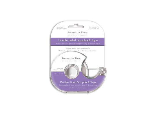 Paper Craft Tape: 1.2cmx6.3m Clear Double-Sided Perm Safe-T Cut Dispenser