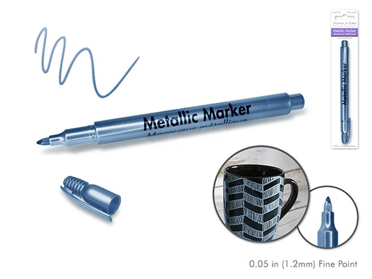 Metallic Marker: 1.2mm Fine Point C) Blue Steel