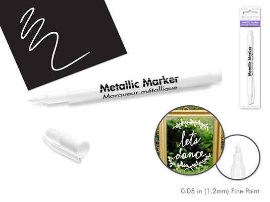 Metallic Marker: 1.2mm Fine Point F) White