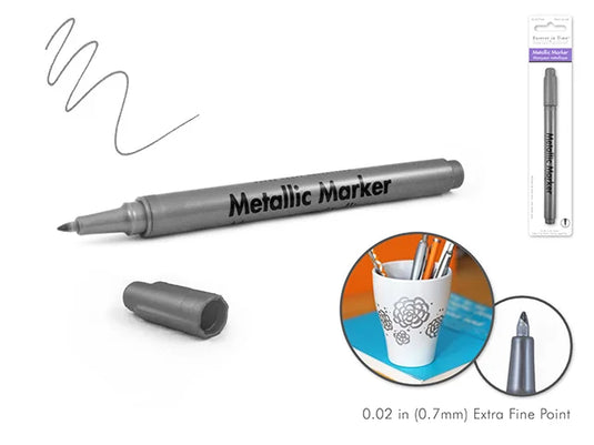 Metallic Marker: 0.7mm Extra Fine Point w/Shaker Ball B) Silver