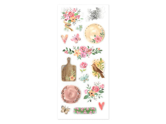 Paper Craft Sticker: 10cmx23cm Foil Fancy F) Vintage Floral