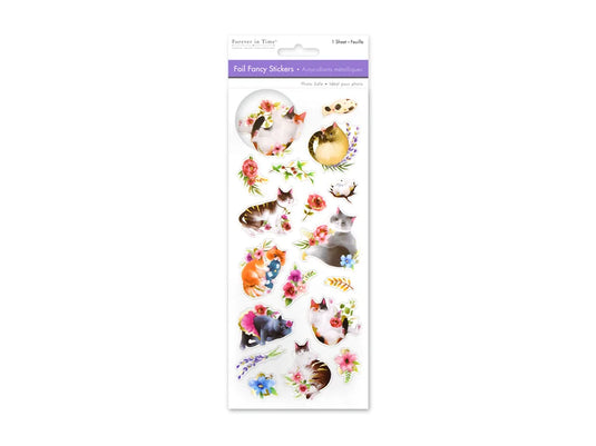 Paper Craft Sticker: 10cmx23cm Foil Fancy H) Pretty Cat