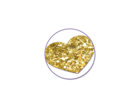 Paper Craft Sticker: 12.5cmx30.5cm Glitter Shapes C) Gold Hearts