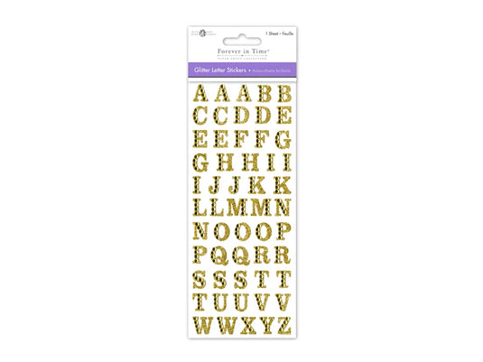 Paper Craft Sticker: 3.37"x7.87" Gemmed Glitter Letters B) Gold