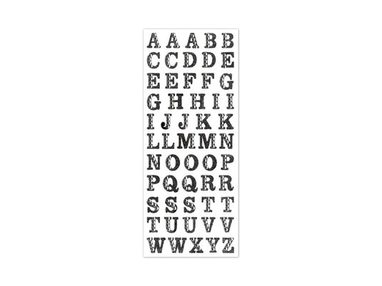Paper Craft Sticker: 3.37"x7.87" Gemmed Glitter Letters C) Black