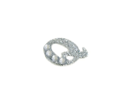 Paper Craft Sticker: 3.37"x7.87" Gemmed Glitter Letters E) Silver