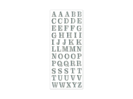 Paper Craft Sticker: 3.37"x7.87" Gemmed Glitter Letters E) Silver