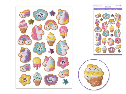Paper Craft Sticker: 5.5"x8.3" Foil Fun 17) Unicorn Treats