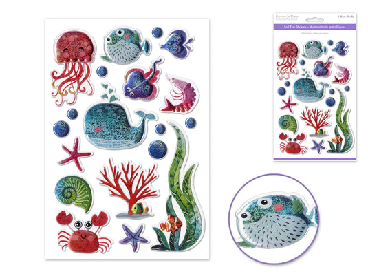 Paper Craft Sticker: 5.5"x8.3" Foil Fun 18) Under The Sea