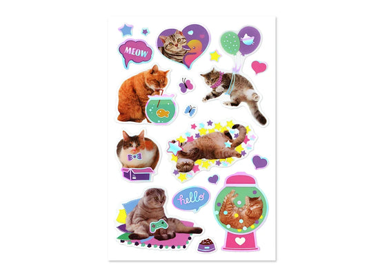 Paper Craft Sticker: 5.5"x8.25" Foil Accents Clear J) Cat Fun