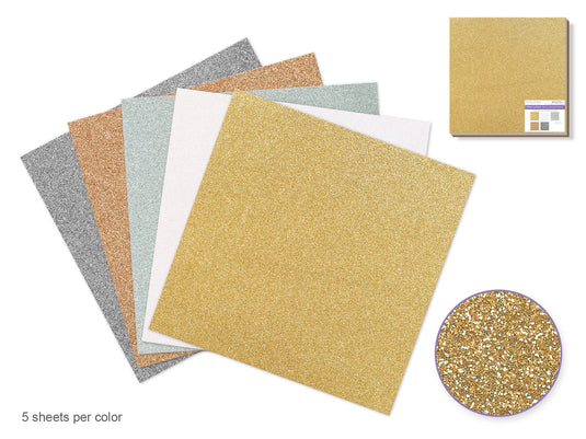 Scrapbook Paper: 12"x12" Glitter Cardstock 190gsm B) Metallique